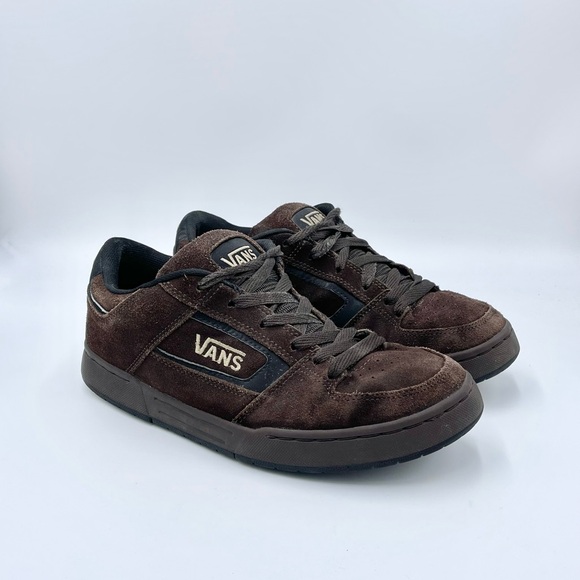 Vintage 2001 Vans Churchill Brown Suede Fat Tongue Skateboarding Shoe Men’s 10 - Picture 1 of 12